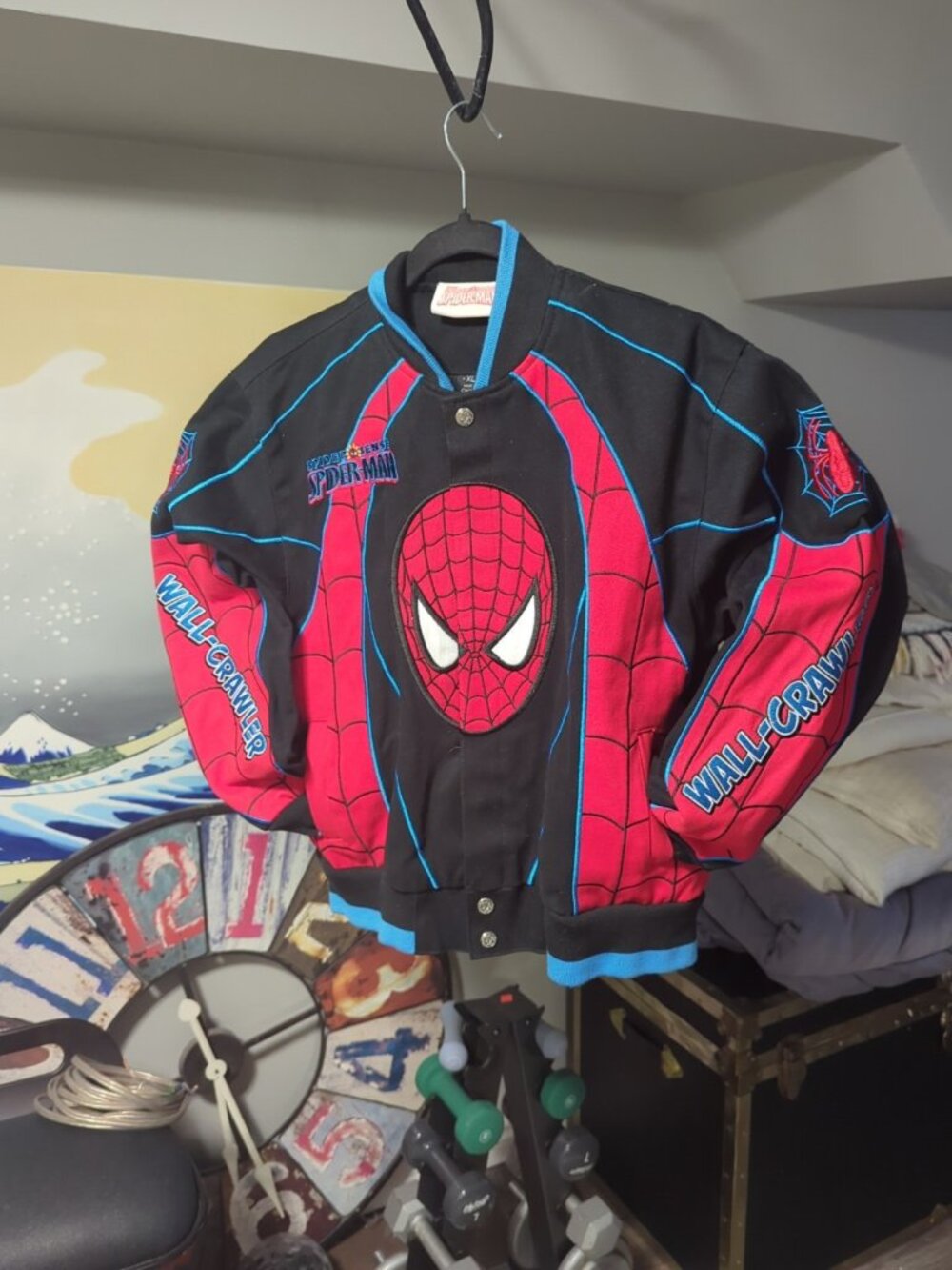 RR Design Spider-Man Embroidered Racing Bomber Jacket Kids Size Child Kid XL JH